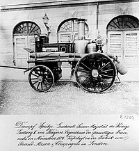 Dampfspritze von Shand Mason & Co in London, ein Geschenk seiner Majestät König Ludwig II an die FF München