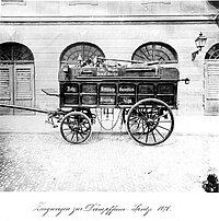 Requisitenwagen des Dampfspritzenzuges, der das gesamte Material für den Einsatz der Dampfspritze mitführte